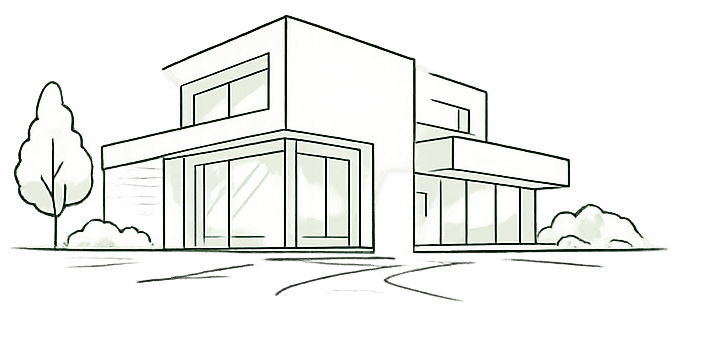 Ilustración de una casa moderna